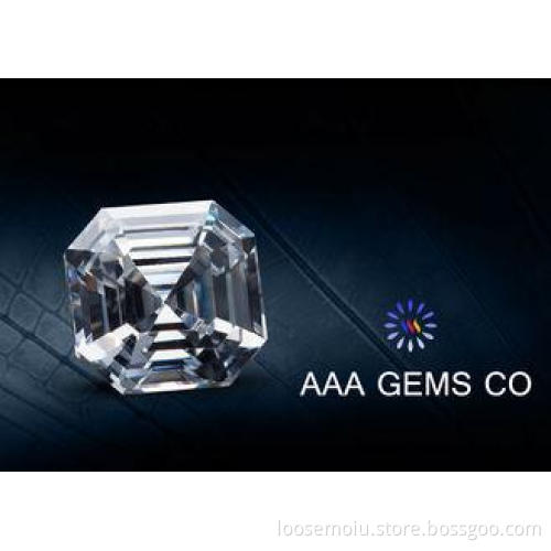 4MM White Asscher Cut Moissanite Loose Stones Excellent Gra